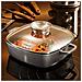 Padella Quadrata In Alluminio Pressofuso Con Rivestimento Antiaderente, Coperchio Salva Aroma In Vetro E 2 Presine Termoisolanti, Anche Per Induzione, 24 X 24 Cm - Foto miniatura 3