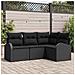 Set di divani da giardino 4 pezzi con cuscini nero polyrattan - Foto miniatura 2