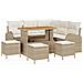 Set di Divani da Giardino con 9 Pezzi e Cuscini Beige Polyrattan Acacia, Divano da Giardino a 2 Posti con Cuscini Beige Polyrattan, Set da Pranzo da Giardino con 4 Pezzi e Cuscini Beige Polyrattan Acacia - Foto miniatura 1