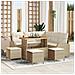 Set di Divani da Giardino con 9 Pezzi e Cuscini Beige Polyrattan Acacia, Divano da Giardino a 2 Posti con Cuscini Beige Polyrattan, Set da Pranzo da Giardino con 4 Pezzi e Cuscini Beige Polyrattan Acacia - Foto miniatura 2