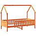Giroletto Casetta Bambini Marrone Cera 90x190 cm Massello Pino - Foto miniatura 3
