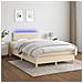 Letto a Molle con Materasso e LED Crema 120x200cm in Tessuto - Foto miniatura 2