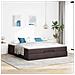 Struttura Letto Pouf con Materasso 160x200 cm in Tessuto - Foto miniatura 3