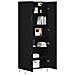Highboard Nero Rovere 69,5x34x180 cm Legno ingegnerizzato - Foto miniatura 3