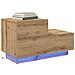 Comodino  con luci LED Rovere Artigianale 100x36x49 cm - Foto miniatura 3