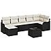 Set Divano da Giardino 8 pcs Nero e bianco Poly Rattan - Foto miniatura 1