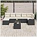 Set Divano da Giardino 8 pcs Nero e bianco Poly Rattan - Foto miniatura 3