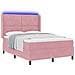 Letto a molle con testiera Rosa 140 x 190 cm Velluto - Foto miniatura 1