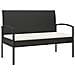 Panca da Giardino con Cuscino Nera 105 cm in Polyrattan - Foto miniatura 1