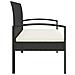 Panca da Giardino con Cuscino Nera 105 cm in Polyrattan - Foto miniatura 4