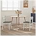 Sedia da pranzo 2 pcs Bianco e Grigio Legno di gomma solido - Foto miniatura 3
