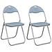 Sedia pieghevole 2 pcs Grigio 48 x 43,5 x 81 cm Pelle Sintetica - Foto miniatura 1
