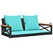 Panchina a Dondolo con Cuscini Nera 109x62x40 cm in Polyrattan - Foto miniatura 1