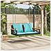 Panchina a Dondolo con Cuscini Nera 109x62x40 cm in Polyrattan - Foto miniatura 3