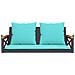 Panchina a Dondolo con Cuscini Nera 109x62x40 cm in Polyrattan - Foto miniatura 4