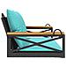 Panchina a Dondolo con Cuscini Nera 109x62x40 cm in Polyrattan - Foto miniatura 5