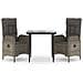 Set Salotto Giardino 3 pz con Cuscini Nero e Grigio Polyrattan - Foto miniatura 1