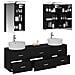 Set di mobili per il bagno 5 pcs Rovere Nero - Foto miniatura 3