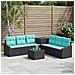 Set di divani 8 pz Nero e Blu Rattan sintetico e Acciaio - Foto miniatura 5