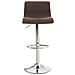 Sgabello Alto Hoover in Stoffa E Metallo I Sgabello Bar Design Regolabile 59-80 CM I Sedia Sgabello Cucina Girevole 360° con Schienale Marrone - Foto miniatura 2