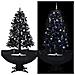 Albero Di Natale Con Nevicata E Base Ad Ombrello Nero 170cm Pvc - Foto miniatura 1
