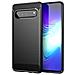 Custodia Compatibile Con Samsung Galaxy S10 5g In Brushed Nero - Coperchio Protettivo In Silicone Tpu Flessibile In Look Acciaio Inossidabile-fibra Di Carbonio - Foto miniatura 1