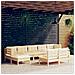 Set Divani Da Giardino 9 Pz Con Cuscini Crema Massello Di Pino - Foto miniatura 1