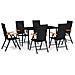 Set Mobili Da Pranzo Per Giardino 7 Pz Nero - Foto miniatura 2