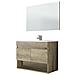 Mobile Sottolavabo Shreveport, Mobiletto Per Bagno A 2 Ante, Armadietto Sospeso Con Ripiano E Specchio, Lavabo Non Incluso, 80x45h64 Cm, Quercia - Foto miniatura 2