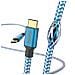 Reflective Usb-c To Usb-c Quick Charging Cable, Usb 2.0, Nylon Sheath, Gold-plated, 1.5 Metre, Blue - Foto miniatura 2