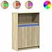 Credenza Con Led Rovere Sonoma 72x34x100cm In Legno Multistrato - Foto miniatura 2