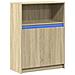 Credenza Con Led Rovere Sonoma 72x34x100cm In Legno Multistrato - Foto miniatura 3