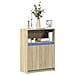 Credenza Con Led Rovere Sonoma 72x34x100cm In Legno Multistrato - Foto miniatura 1