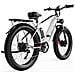 F26 Bicicletta Elettrica - Motori Da 750w*2 Batteria Da 840wh Autonomia 50km - Bianco Argento - Foto miniatura 4