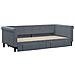 Divano Letto Estraibile Cassetti Grigio Scuro 90x200cm Velluto - Foto miniatura 3