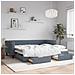 Divano Letto Estraibile Cassetti Grigio Scuro 90x200cm Velluto - Foto miniatura 1