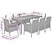 Set da Pranzo da Giardino 9 pz con Cuscini in Polyrattan Grigio - Foto miniatura 7