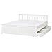 Letto Con Cassetti Contenitori Legno Di Pino Olendon 180 X 200 Cm Bianco - Foto miniatura 2
