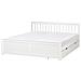 Letto Con Cassetti Contenitori Legno Di Pino Olendon 180 X 200 Cm Bianco - Foto miniatura 3