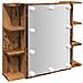 Mobile A Specchio Con Led Legno Antico 70x16,5x60 Cm - Foto miniatura 2