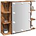 Mobile A Specchio Con Led Legno Antico 70x16,5x60 Cm - Foto miniatura 1