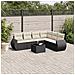 Set Divani Da Giardino Con Cuscini 7pz Nero Polyrattan - Foto miniatura 3