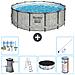 Piscina Fuori Terra - In Giro - 427x122 Cm - Grigio - Include Accessori Coordinati Cb32 - Foto miniatura 1