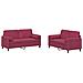 Set Di Divani 2 Pz Con Cuscini Rosso Vino In Velluto - Foto miniatura 1