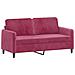 Set Di Divani 2 Pz Con Cuscini Rosso Vino In Velluto - Foto miniatura 3