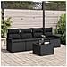 Set di 5 Pezzi Divano da Giardino con Cuscini Nero Polyrattan - Foto miniatura 2