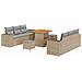 Set di Divani da Giardino con 9 Pezzi e Cuscini Beige Rattan Polipropilene Acacia, Set da Pranzo da Giardino con 3 Pezzi e Cuscini Beige Rattan Polipropilene Acacia - Foto miniatura 1