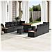 Set Divano da Giardino 11 Pezzi con Cuscini Nero Polyrattan Acacia, Set da Pranzo da Giardino 3 Pezzi con Cuscini Nero Polyrattan Acacia - Foto miniatura 2