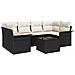 Set Divano da Giardino da 7 Pezzi con Cuscini Nero Polyrattan - Foto miniatura 1