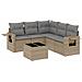 Set Divano da Giardino 6 pz con Cuscini Beige in Polyrattan - Foto miniatura 1